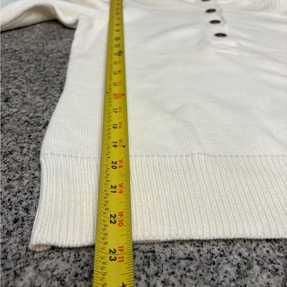 VTG Y2K Lauren Ralph Lauren Ivory Knit Sweater Metal Crest Buttons NWT  L - Picture 14 of 16